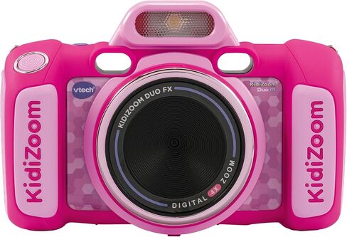 VTech KidiZoom Duo FX, Kids Camera with Colour Screen, 8MP, Photos, Selfies & Videos, AR Filters, 20 Games, 75 Photo & Video Effects, Filters & Frames, for Infants Aged 3, 4, 5, 6, 7 + Years, Pink in Kuwait