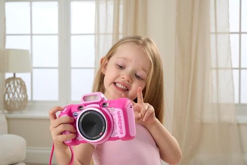 VTech KidiZoom Duo FX, Kids Camera with Colour Screen, 8MP, Photos, Selfies & Videos, AR Filters, 20 Games, 75 Photo & Video Effects, Filters & Frames, for Infants Aged 3, 4, 5, 6, 7 + Years, Pink in Kuwait