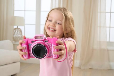 VTech KidiZoom Duo FX, Kids Camera with Colour Screen, 8MP, Photos, Selfies & Videos, AR Filters, 20 Games, 75 Photo & Video Effects, Filters & Frames, for Infants Aged 3, 4, 5, 6, 7 + Years, Pink in Kuwait