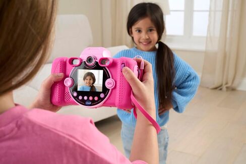VTech KidiZoom Duo FX, Kids Camera with Colour Screen, 8MP, Photos, Selfies & Videos, AR Filters, 20 Games, 75 Photo & Video Effects, Filters & Frames, for Infants Aged 3, 4, 5, 6, 7 + Years, Pink in Kuwait