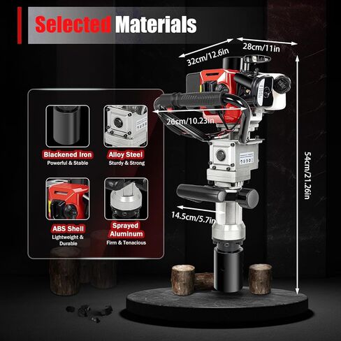 Gas Powered T Post Driver, 2 Stroke 32.7cc Fence Post Pounder 900W Manual Portable Lightweight Petrol Piledriver Handheld Pile Pounder, Internal Vibration Dampening in Kuwait