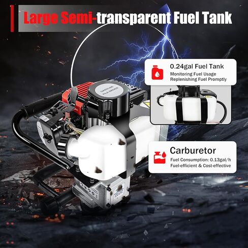 Gas Powered T Post Driver, 2 Stroke 32.7cc Fence Post Pounder 900W Manual Portable Lightweight Petrol Piledriver Handheld Pile Pounder, Internal Vibration Dampening in Kuwait