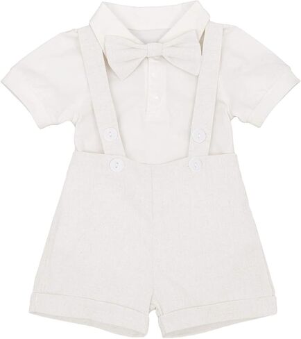 Baby Boys Summer Gentleman Bowtie Short Kids Set Romper Bodysuit Months in Kuwait