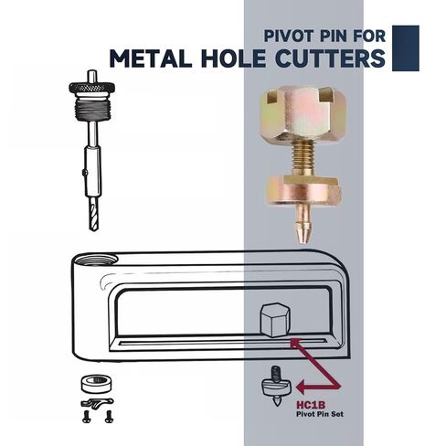 HC1B Pivot Pin Set Compatible with Malco HC1 and HC2 Cutters, with Grainger 1ELG5 and 1ELH8 Sheet Metal Hole Cutters, HC2 Hole Cutters Pivot Replacement Parts in Kuwait