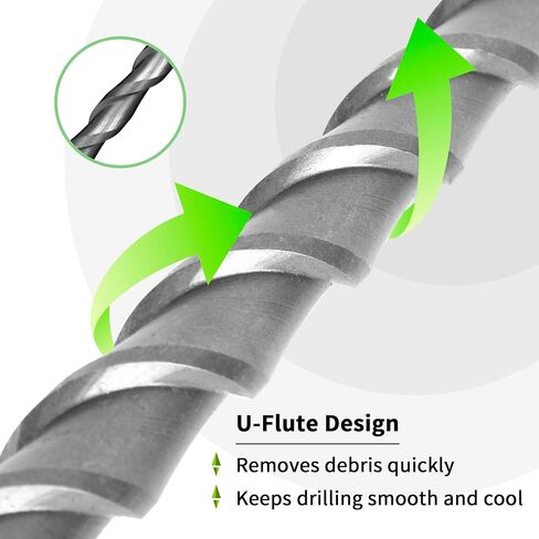 17-Piece SDS-Plus Rotary Hammer Drill Bit & Chisel Set, YG8C Carbide Tips, U-Flute Design for Concrete, Brick & Stone in Kuwait