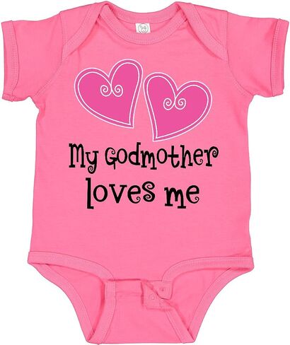 inktastic My Godmother Loves Me Hearts Baby Bodysuit in Kuwait