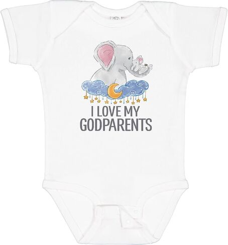 inktastic I Love My Godparents Cute Elephants in Night Sky Baby Bodysuit in Kuwait
