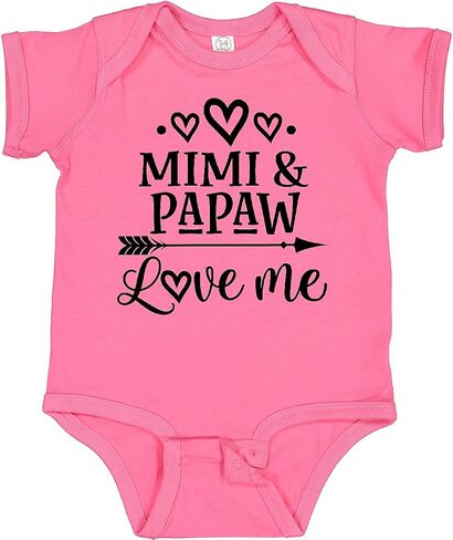 inktastic Mimi and Papaw Love Me Baby Bodysuit in Kuwait
