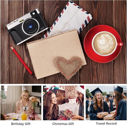 4K Digital Camera for Photography, 48MP Autofocus Vlogging Cameras with 16X Digital Zoom, 2.8" LCD Point and Shoot Camera for YouTube, Anti-Shake Compact Cameras with 32GB Micro SD Card & 2 Batteries in Kuwait