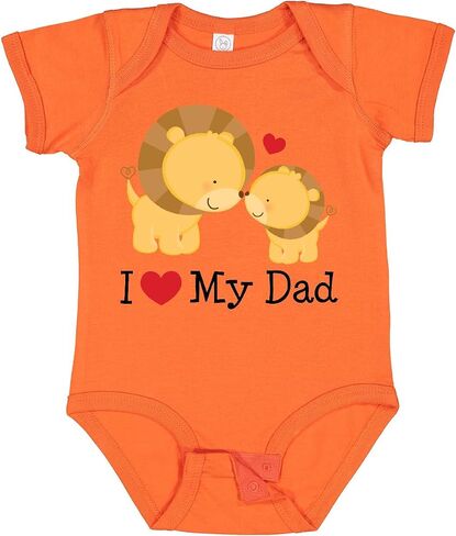 inktastic I Heart My Dad Lion and Cub Baby Bodysuit in Kuwait