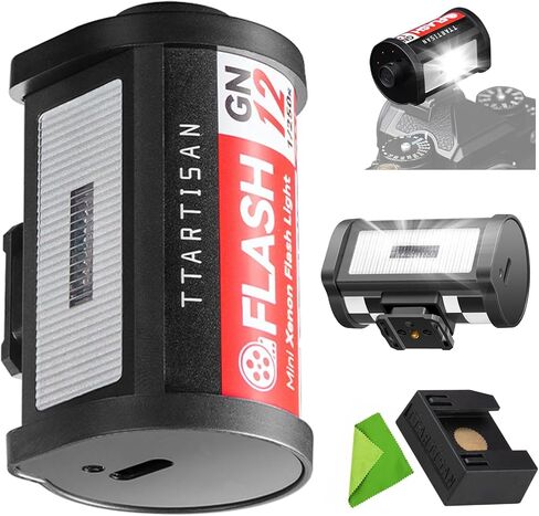 TTARTISAN M01 Mini Speedlite Camera Flash, GN12, 5600K ±200K, Built-in Battery, 4 Power Levels, Hot Shoe Fill Light for Canon, Fuji, Sony, Nikon, Leica, Pentax, Olympus in Kuwait