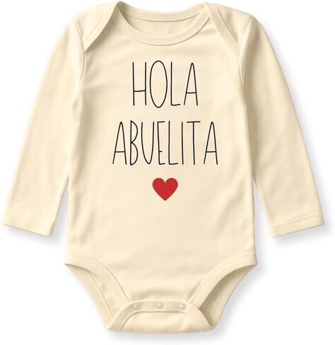 Hola Abuelita Cute Baby Bodysuit, Toddler & Kids T-Shirt - Gift for Grandmother Outfit Baby Reveal in Kuwait