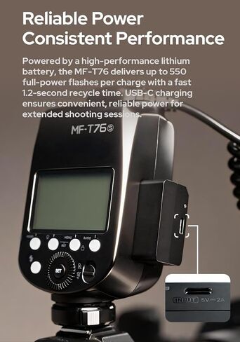 Godox MF-T76S MF-T76 S Macro Twin Flash for Sony Camera Flash Speedlight,76Ws 2.4G TTL 1/8000 HSS,LCD Display Adapter Rings,1.2s Recycle Time,550 Full Power Flash in Kuwait