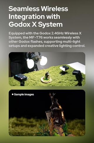 Godox MF-T76S MF-T76 S Macro Twin Flash for Sony Camera Flash Speedlight,76Ws 2.4G TTL 1/8000 HSS,LCD Display Adapter Rings,1.2s Recycle Time,550 Full Power Flash in Kuwait