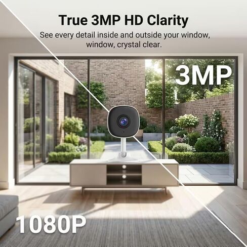 VEESKY Window Security Camera, 2K Indoor Monitoring, No WiFi Needed, AI Detection, Night Vision, Two-Way Audio, Cloud Storage, Magnetic Base, USB Powered in Kuwait