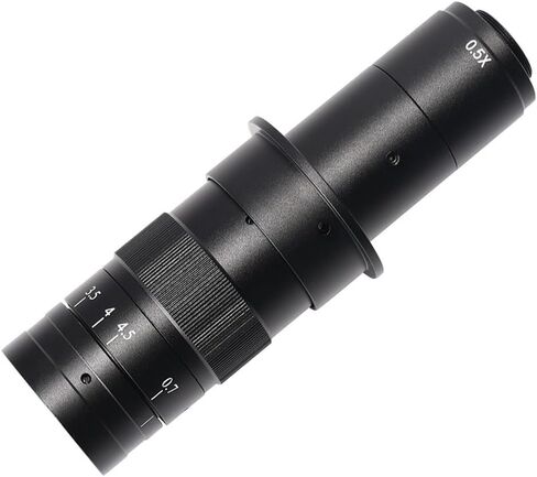 CS C-Mount Zoom Microscope Lens, 6.5:1 Adjustable Magnification Monocular Objective for Industrial VGA USB Video Camera, Electronic & Jewelry Inspection (8X-300X Range)(8X-130X) in Kuwait