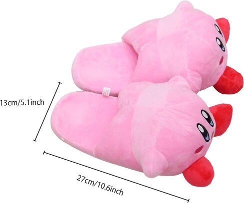 Roffatide Cartoon Cute Plush Open Back Floor Slippers Indoor Shoes Fuzzy Slippers with Rubber Sole for Women Pink in Kuwait
