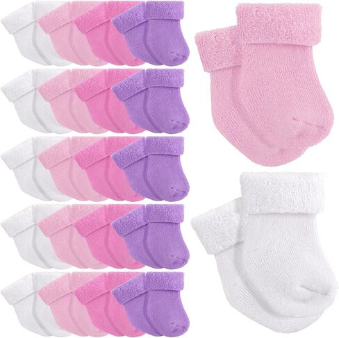 Toulite 20 Pairs Preemie Socks Cotton Terry Newborn Socks for Infant Premature Unisex Baby Boys Girls in Saudi Arabia
