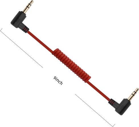 3.5mm TRS to TRS Patch Cable Suitable for Canon Nikon Sony Cameras Microphone Adapter Cord Compatible with Rode VideoMicro Wireless GO II DJI Mic 2 Movo Comica Boya DSLR External Microphones in Kuwait