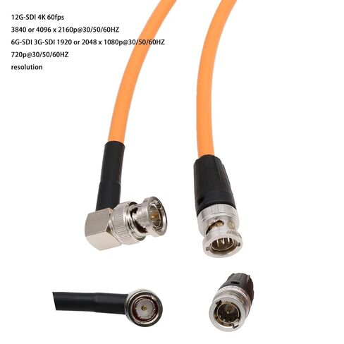 12G SDI 4K 60p Cable for Sony Venice FX9 Alexa 35 Komodo Camera Teradek Transvideo Blackmagic SmallHD Atomos Monitor, 90-Degree to Straight BNC 50cm in Kuwait