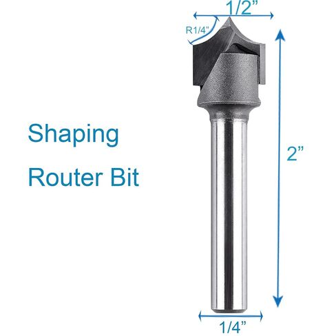 Engraving CNC Wood Carving Router Bit 1/4" Radius 1/4" Shank 1/2" Dia 2-Flute Carbide Ball Nose V Groove Router Bit in Kuwait