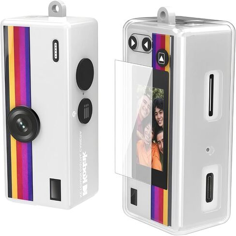 Transparent TPU Case with Tempered Glass Screen Protector for Ko dak Charmera Keychain Camera, 2-in-1 Full Protection Kit in Kuwait