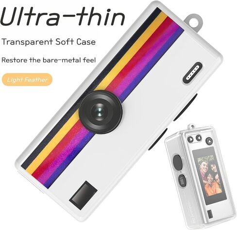 Transparent TPU Case with Tempered Glass Screen Protector for Ko dak Charmera Keychain Camera, 2-in-1 Full Protection Kit in Kuwait
