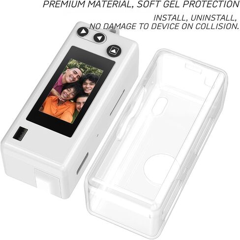 Transparent TPU Case with Tempered Glass Screen Protector for Ko dak Charmera Keychain Camera, 2-in-1 Full Protection Kit in Kuwait