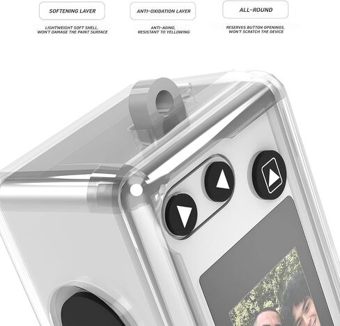 Transparent TPU Case with Tempered Glass Screen Protector for Ko dak Charmera Keychain Camera, 2-in-1 Full Protection Kit in Kuwait