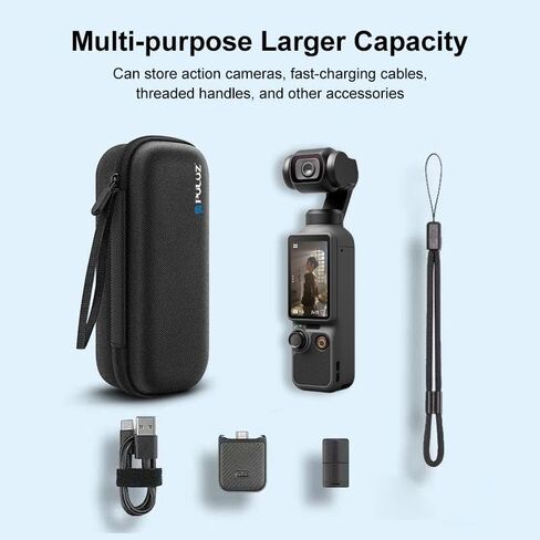 PULUZ Carrying Bag Compatible with DJI Osmo Pocket 4 Pocket 3, Portable Storage Case Carry Bag, Protective Travel Case Compatible with DJI Osmo Pocket 4/3 Accessories, Shockproof Organizer Pouch in Kuwait