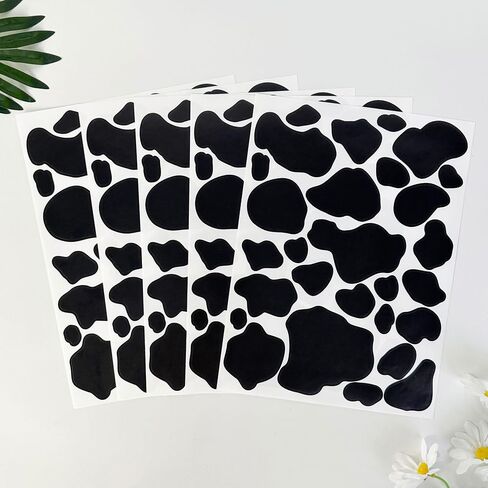 280 PCS Modern Peel & Stick Black Cow Spots Vinyl Wall Decals Set in Saudi Arabia