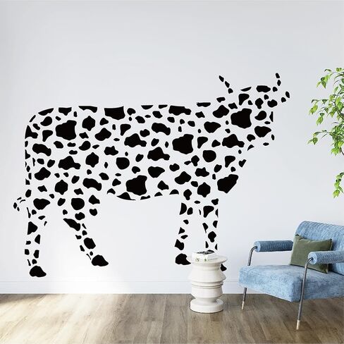 280 PCS Modern Peel & Stick Black Cow Spots Vinyl Wall Decals Set in Saudi Arabia