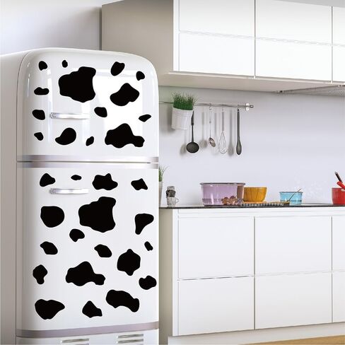 280 PCS Modern Peel & Stick Black Cow Spots Vinyl Wall Decals Set in Saudi Arabia