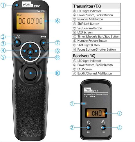 Remote Shutter Release Compatible for Sony, PIXEL TW-283 S1 Wireless Remote Release Cable Timer Remote Control Compatible for Sony Cameras in Saudi Arabia