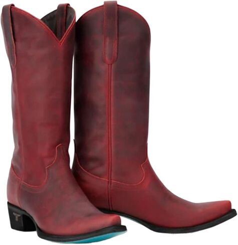 Lane Womens Emma Jane Snip Toe Casual Boots Mid Calf Low Heel 1-2" - Red in Kuwait