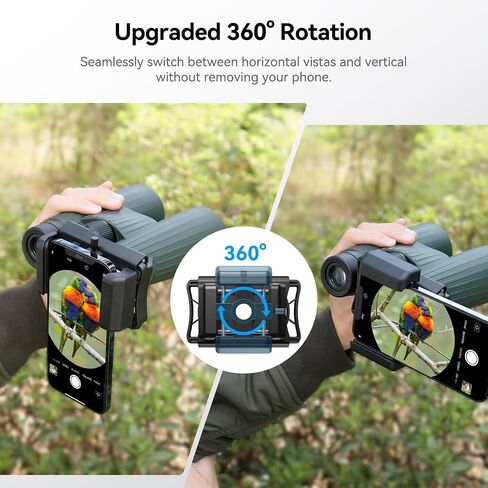 APEXEL 360° Telescope Phone Adapter, Upgraded Binocular Photo Adapter for Android & iPhone, Smartphone Mount for Telescope, Monocular, Microscope, Spotting Scope. (Including Bluetooth Shutter Remote) in Kuwait