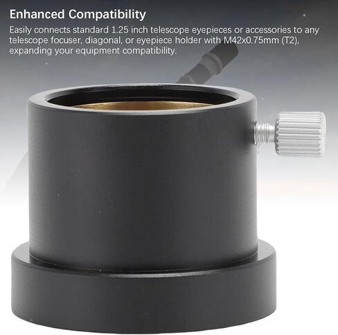 Diyeeni M42 to 1.25 Inch Adapter, Aluminum Alloy T2 to 1.25 Inch Eyepiece Adapter, Telescope Eyepiece for Telescope Accessory 5P9908A in Kuwait