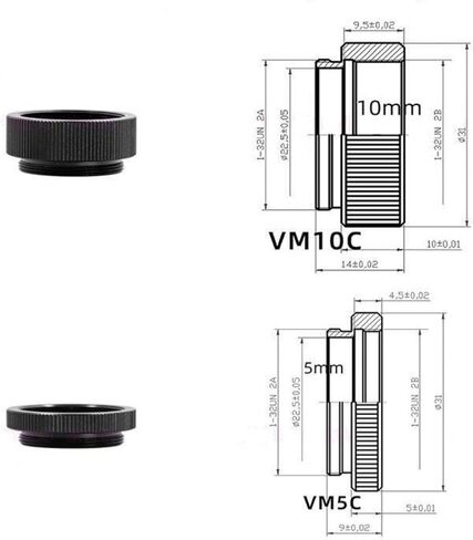 5mm 10mm C Mount to Mount Extension Adapter Rings for CCTV Security Industrial Camera Lens Conversion Aluminum Spacer Adapter Ring Adapter Ring in Kuwait
