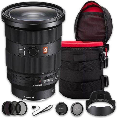 Sony FE 24-70mm f/2.8 GM II Lens Bundle (Sony E) | G Master Standard Zoom with Constant f/2.8 Aperture, Advanced Optics & Fast AF | for Weddings & Events (SEL2470GM2) + Filter Kit + Case + Cap Keeper in Kuwait