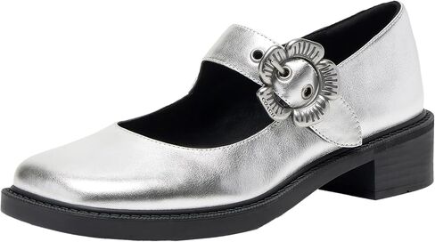 COACH Women's Tea Rose Leather Mary Jane Flats in Kuwait