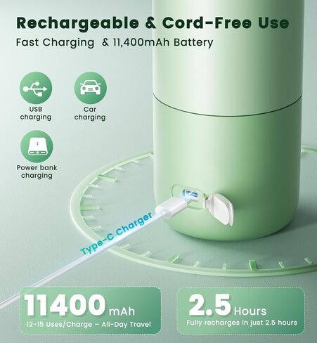 Portable Bottle Warmer for Travel 12oz– 80W Fast Heating, 316 Stainless Steel, 11400mAh Rechargeable Precise Temp Control & LED Display Safety Lock Cordless Travel Warmer for Baby Breastmilk & Formula in Kuwait