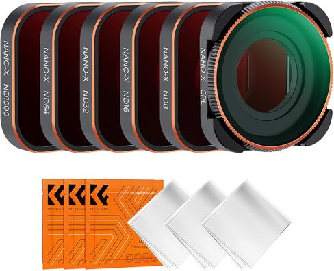 K&F CONCEPT 6 Pack ND CPL Filter Set for GoPro Hero 13/12/11/10/9 Black | 6 Pack CPL ND8 ND16 ND32 ND64 ND1000 Neutral Density Polarizer HD Optical Glass Action Camera Accessories, FG011 in Kuwait