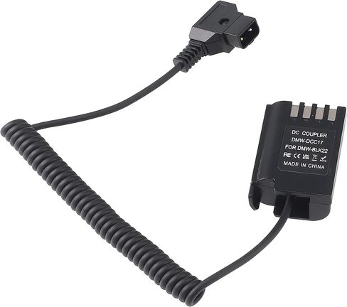 D-Tap to DMW-BLK22 Dummy Battery Cable,8V Output for Panasonic Lumix S5 S5II S5IIX S5K S5C GH6 GH5II G9 G9II GH3 GH4 GH5 GH5s GH7 Camera,Coiled Power Cable for V-Mount Battery to Camera in Kuwait