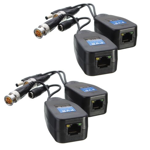 10 Pairs HD-CVI/TVI/AHD Passive Video Balun with Power Connector and RJ45 CAT5 Data Transmitter BNC Twisted Pair in Kuwait