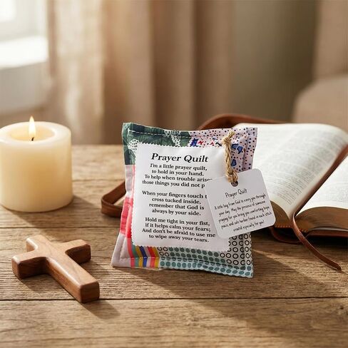 Prayer Quilt,Handcrafted with A Cross Design, This Christian Condolence Gift is an Ideal Choice for Women. in Kuwait