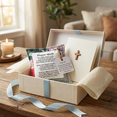 Prayer Quilt,Handcrafted with A Cross Design, This Christian Condolence Gift is an Ideal Choice for Women. in Kuwait