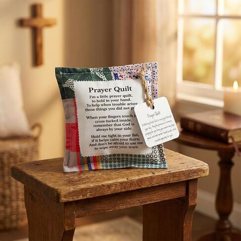Prayer Quilt,Handcrafted with A Cross Design, This Christian Condolence Gift is an Ideal Choice for Women. in Kuwait