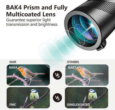 Monocular-Telescope 80x100 High Powered Monoculars High Definition for Adults High Powered with Smartphone Adapter Telescope Wildlife Bird Watching Travel Camping Hiking-Black in Kuwait
