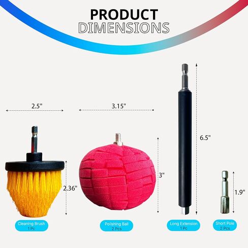 Drill Bit Cone Polisher, Metal Polishing Tool, Car Wheel Polishing Sponge, Polishing Pad, Polishing Ball, with Hand-Held Extension Bracket, Suitable for Household Standard Hand Drill in Kuwait