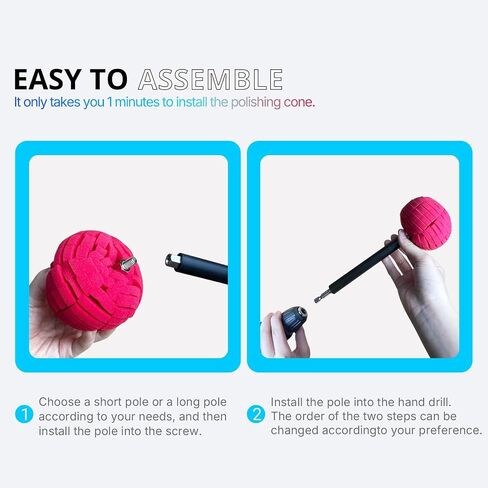 Drill Bit Cone Polisher, Metal Polishing Tool, Car Wheel Polishing Sponge, Polishing Pad, Polishing Ball, with Hand-Held Extension Bracket, Suitable for Household Standard Hand Drill in Kuwait